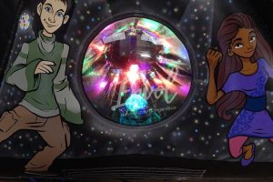 Parcours disco avec jeu de lumière et musique intégrés