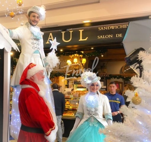 Échassiers blancs lumineux Envol Noël