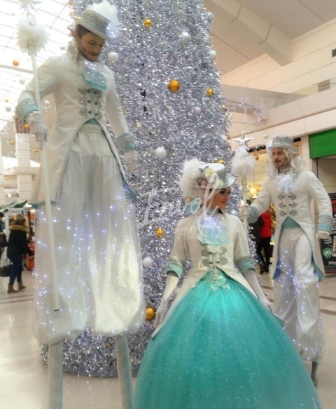 Échassiers blancs lumineux Envol Noël