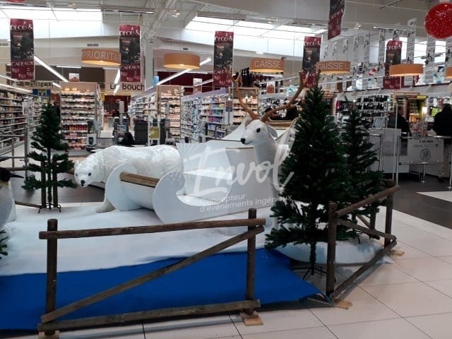 Décor traîneau du père noël