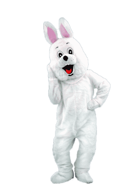 Mascotte Lapin Blanc Envol