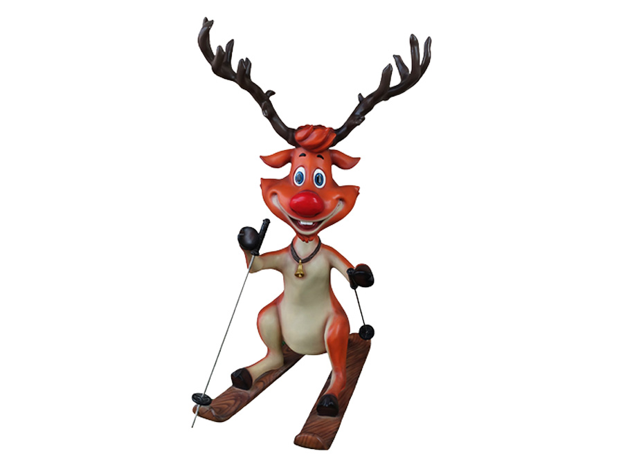 location-statue-renne-sur-des-skis-