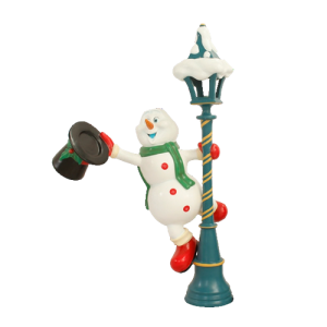 statue-bonhomme-de-neige-sur-lampadaire