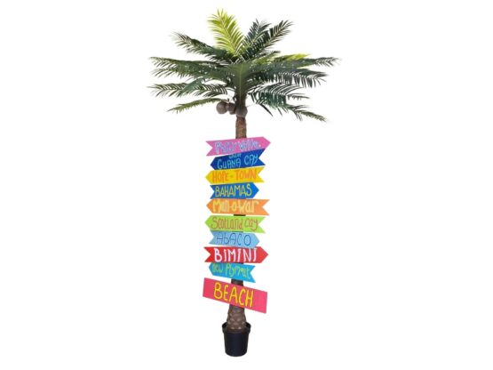 palmier-artificiel-panneau-directionnel-tropical